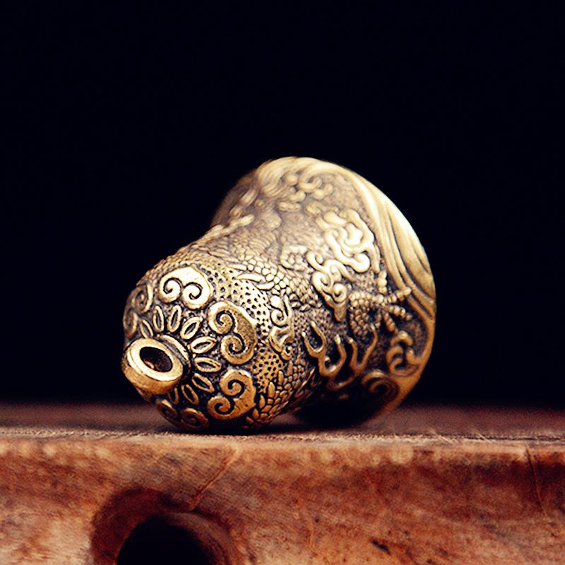 Vintage Collectible Bells - خمر النحاس جرس منحوتة التنين الطوطم