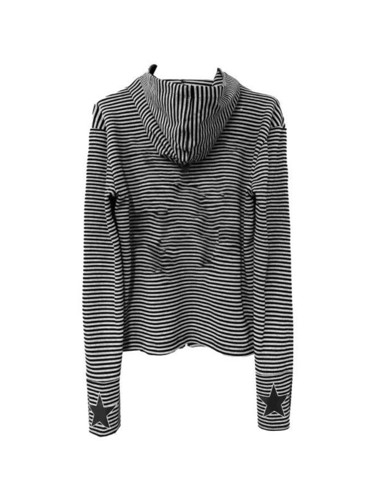 جاكيت هودي مخطط بأسلوب قوطي لل - مراجعة Vintage Zip Hoodie وسعره