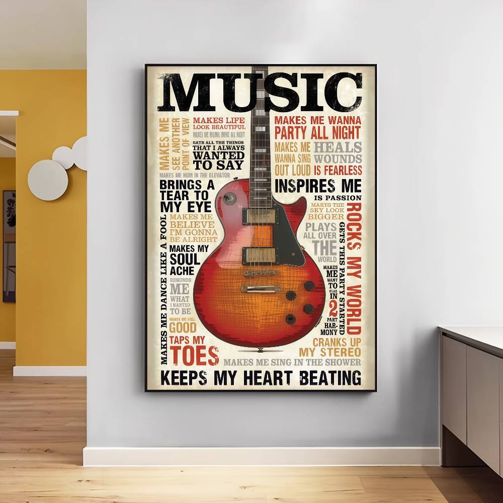مجموعة الغيتار ذاتية اللصق ملص - مراجعة Vintage Collectible Posters وسعره