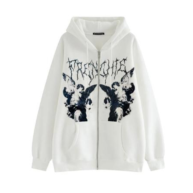 هوديز نسائية كبيرة الحجم بطبعة - مراجعة Vintage Zip Hoodie وسعره
