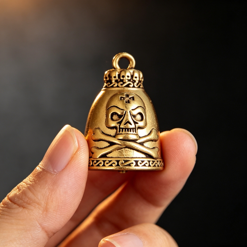 تمثال جمجمة نحاسي بحجم 3.3 سم، - مراجعة Vintage Collectible Bells وسعره